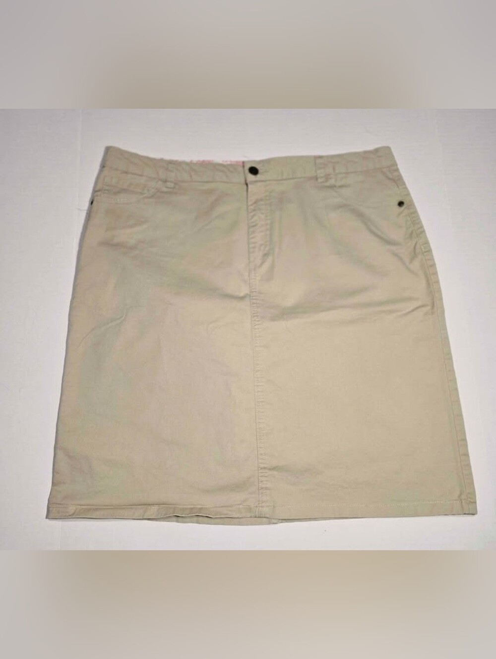 Summer Beach Boardwalk Camp -  Laura Scott 16 Beige Cotton Knee-Length Skirt